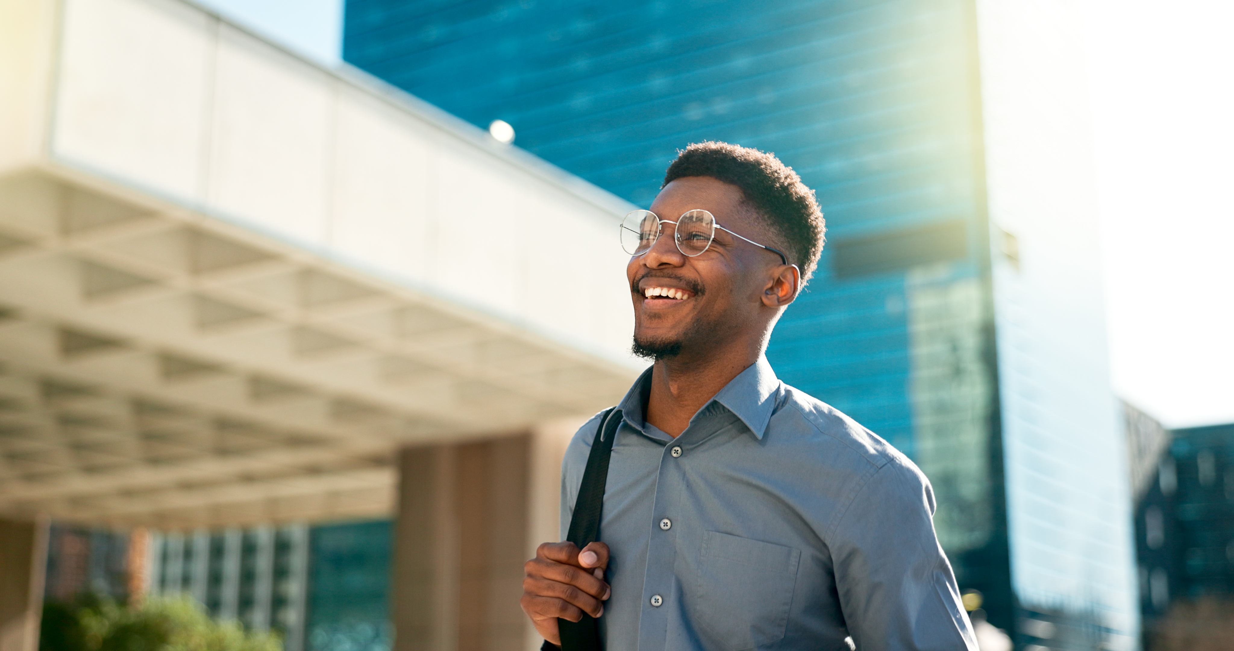 Young man smiling